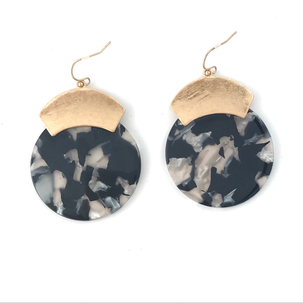 Gold and Black Deco Earrings